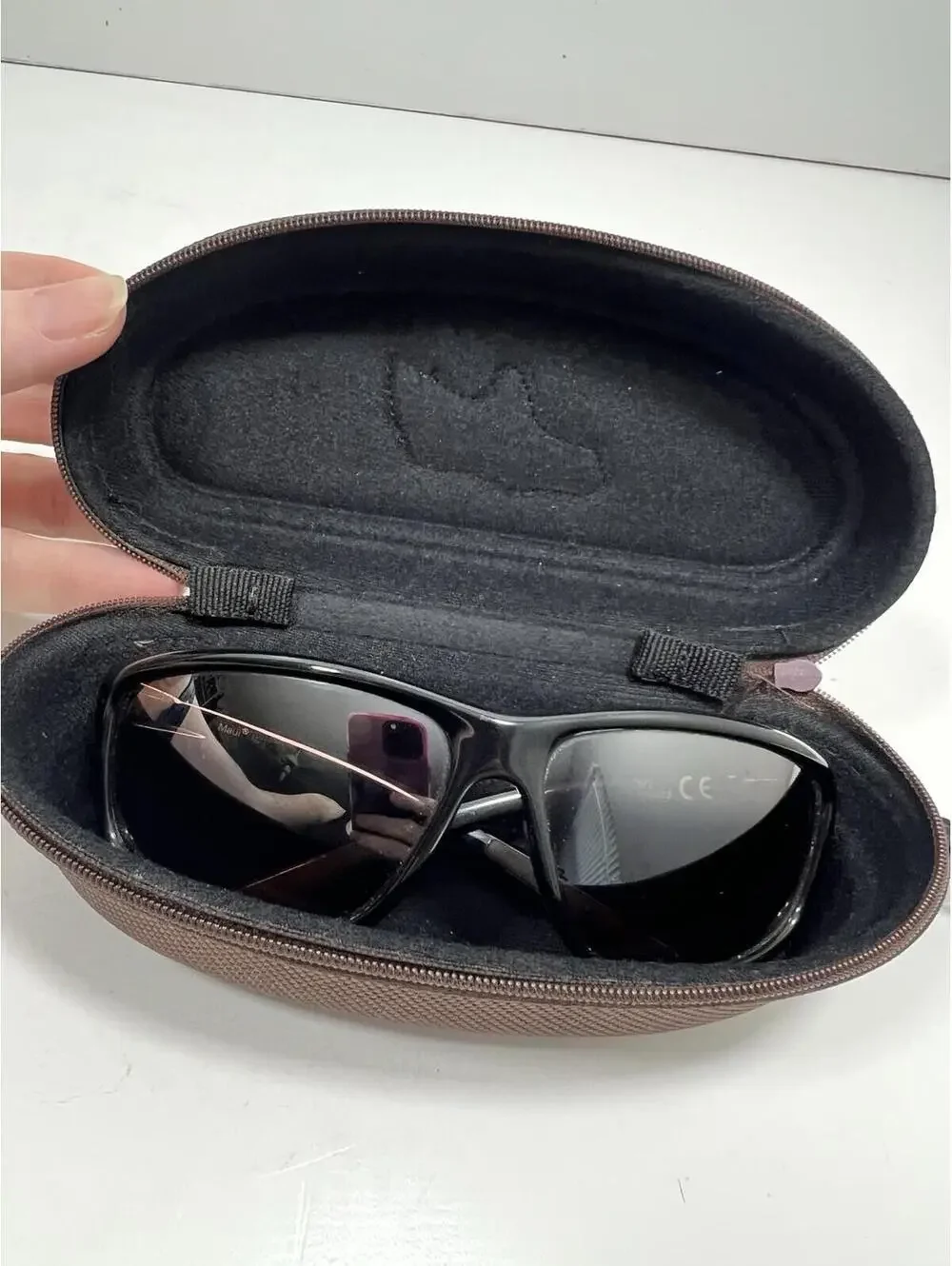 Maui Jim Spartan Reef MJ 278-02 Sunglasses Brown Wrap Polarized case script